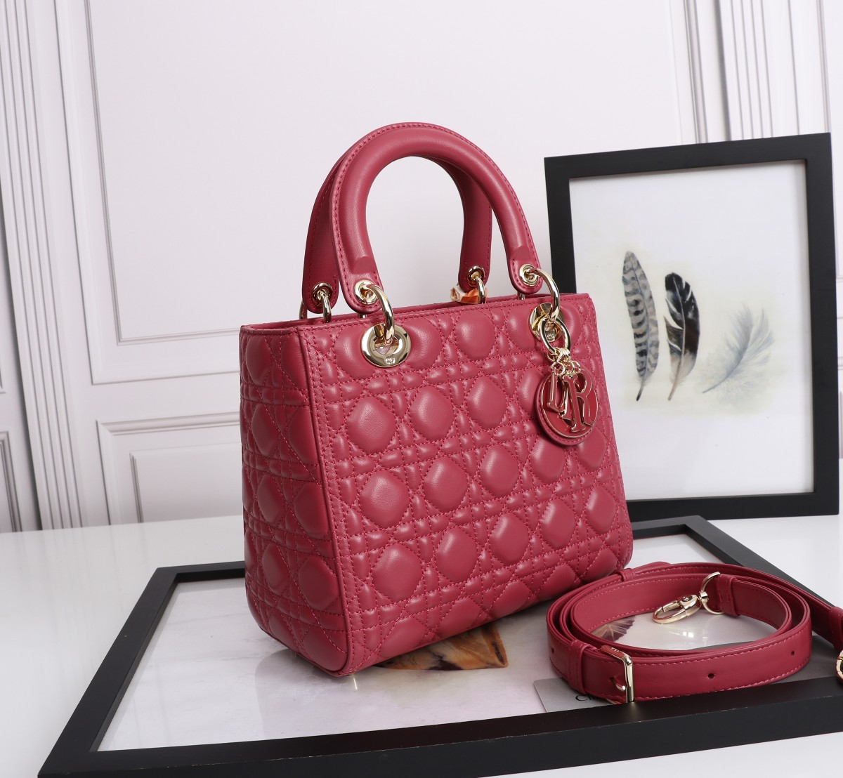 Medium Lady Dior Bag Red Cannage Lambskin